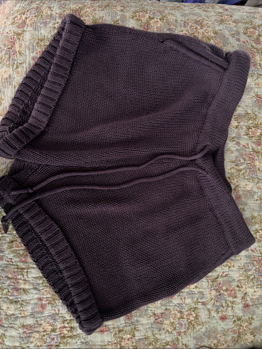 525 Knit Drawstring Athletic Shorts in Plum